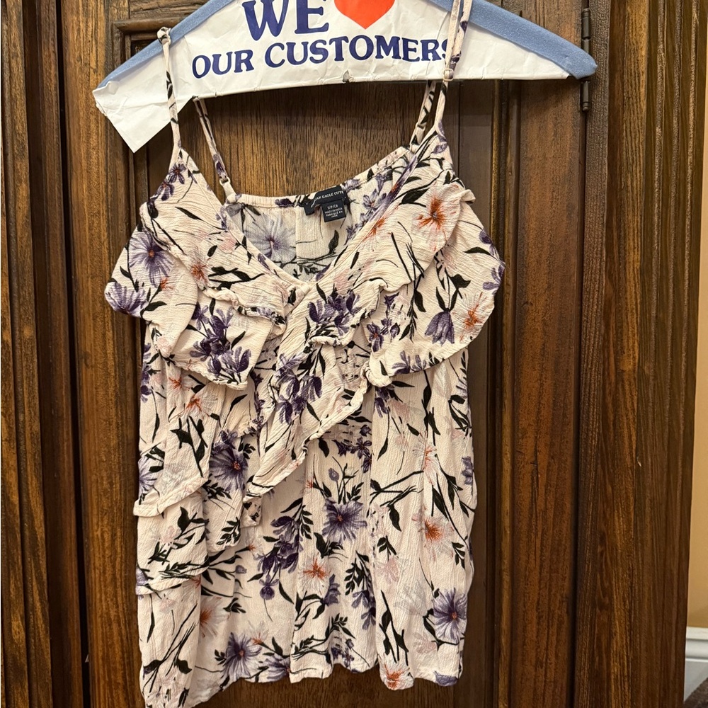 American Eagle Outfitters Floral Camisole in Cream and Purple